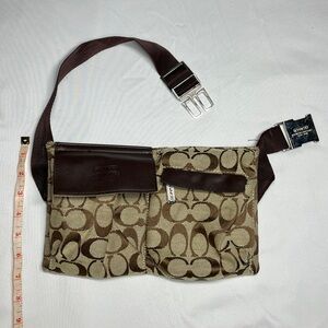 Authentic Y2K COACH Monogram Waist Bag Hip Pack - Signature Canvas & Leather